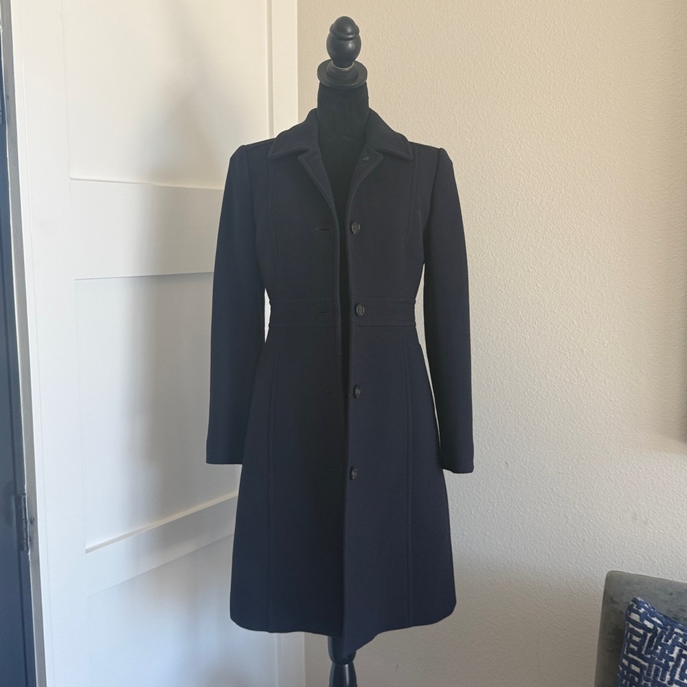 J Crew Navy Classic lady day coat in Italian double-cloth wool with Thinsulate®